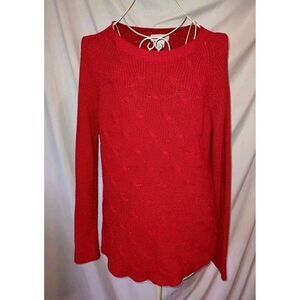 5/$25 Sz XL Liz Claiborne Sweater Striped Long Sleeve Stretch Cable Knit